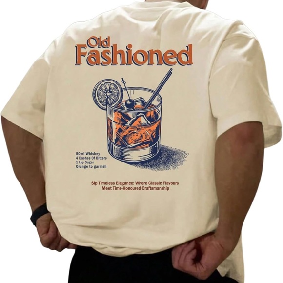 Amazon Cream Old Fashioned Drink Graphic Tee - Picture 1 of 5